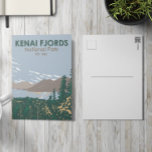 ケナイフィヨルド国立公園スキラックヴィンテージはがき ポストカード<br><div class="desc">Kenai Fjordsベクトルアートワークデザイン。この公園はアメリカの国立公園で、ハーディング氷原、その流れ出る氷河、沿岸のフィヨルドや島々を維持している。</div>