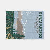 ケナイフィヨルド国立公園スキラックヴィンテージ フリースブランケット (正面(横))