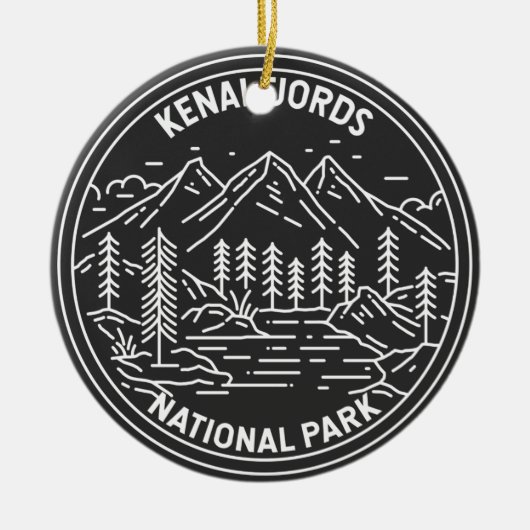 ケナイフィヨルド国立公園ヴィンテージモノリン セラミックオーナメント (正面)
