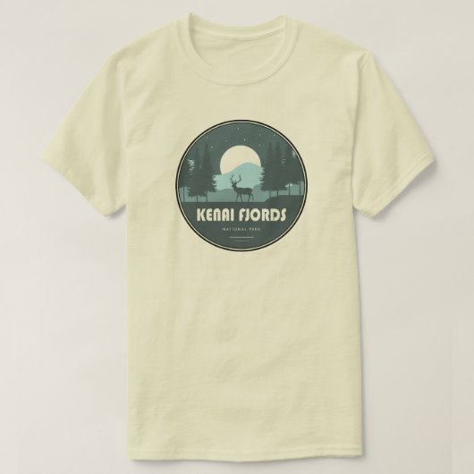 ケナイ・フィヨルド国立公園の鹿 Tシャツ (デザイン正面)