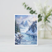 ケナイ・フィヨルド国立公園ウォーター絵画カラー ポストカード (スタンド正面)