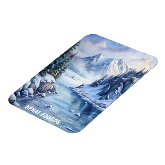 ケナイ・フィヨルド国立公園ウォーター絵画カラー マグネット (左側)