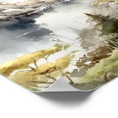 ケナイ・フィヨルド国立公園水彩画ポスター ポスター (角)