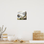 ケナイ・フィヨルド国立公園水彩画ポスター ポスター (キッチン)