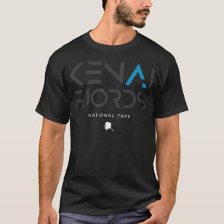 ケナイ・フィヨルド国立公園 アラスカ レトロトーン Tシャツ