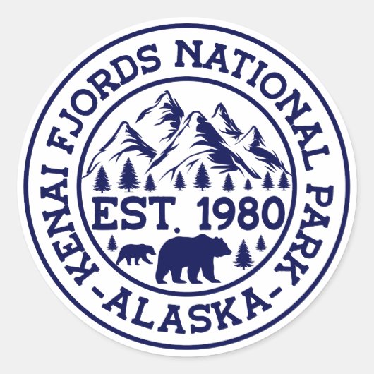 ケナイ・フィヨルド国立公園 EST.1980 アラスカ クマ ラウンドシール (正面)