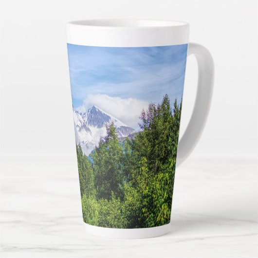ケナイ・フィヨルド雪の山 カフェラテマグ (右アングル)