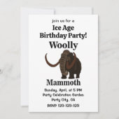 ケナガマンモスの氷河期の誕生日 招待状 (正面)