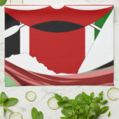 ケニアお祝いカラフル国旗の地図ベクトルアートワーク キッチンタオル (折り畳み)