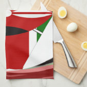 ケニアお祝いカラフル国旗の地図ベクトルアートワーク キッチンタオル (四つ折り)