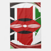 ケニアお祝いカラフル国旗の地図ベクトルアートワーク キッチンタオル (縦)