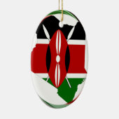 ケニアお祝いカラフル国旗の地図ベクトルアートワーク セラミックオーナメント (右)