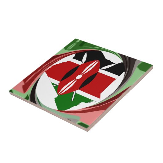 ケニアお祝いカラフル国旗の地図ベクトルアートワーク タイル (側面)