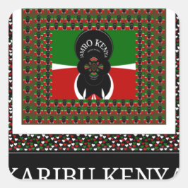 ケニアお祝い：心のこもったケニアウェルカム スクエアシール