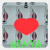 ケニアが大好き スクエアシール (正面)