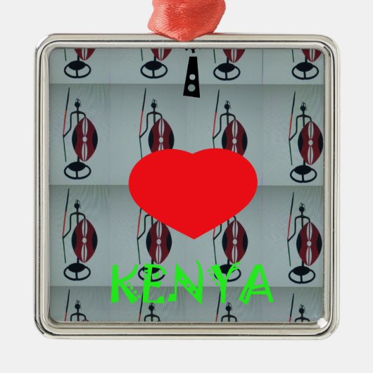 ケニアが大好き メタルオーナメント (正面)