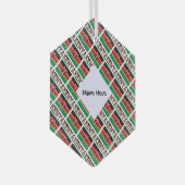 ケニアとケニアの国旗、あなたの名前で並ぶ ガラスオーナメント (正面右)