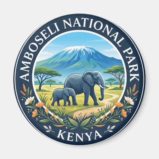 ケニアのアンボセリ国立公園 マグネット (正面)