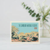 ケニアのサンブル国立保護区のゾウ ポストカード (スタンド正面)