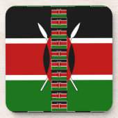 ケニアのシームレスフ縁どラグフレームアートプリント コースター (正面)