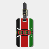 ケニアのシームレスフ縁どラグフレームアートプリント ラゲッジタグ (正面縦)
