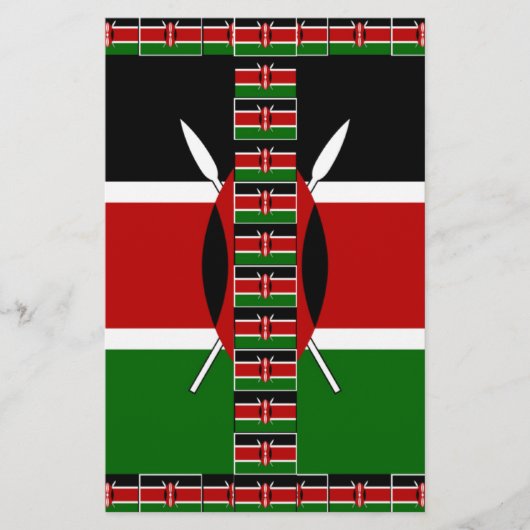 ケニアのシームレスフ縁どラグフレームアートプリント 便箋 (正面)