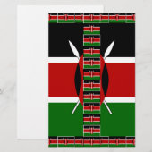 ケニアのシームレスフ縁どラグフレームアートプリント 便箋 (正面/裏面)