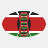 ケニアのシームレスフ縁どラグフレームアートプリント 楕円形シール (正面)