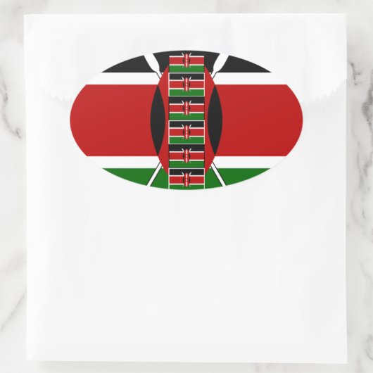 ケニアのシームレスフ縁どラグフレームアートプリント 楕円形シール (バッグ)