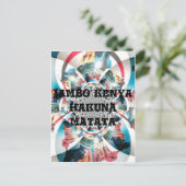 ケニアのタペストリー・カレイドスコープ・アートプリント ポストカード (スタンド正面)