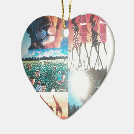 ケニアのタペストリー:野生生物、文化、沿岸ビーチ セラミックオーナメント (左)