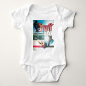 ケニアのタペストリー:野生生物、文化、沿岸ビーチ ベビーボディスーツ (正面)