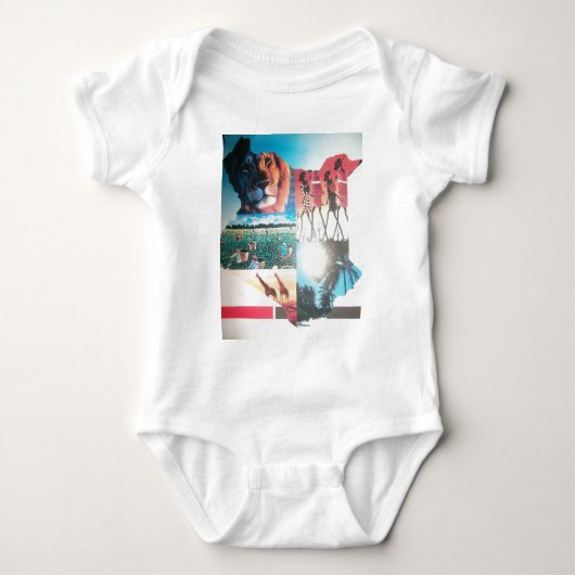 ケニアのタペストリー:野生生物、文化、沿岸ビーチ ベビーボディスーツ (正面)