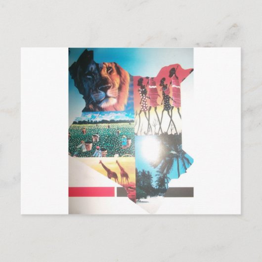 ケニアのタペストリー:野生生物、文化、沿岸ビーチ ポストカード (正面)