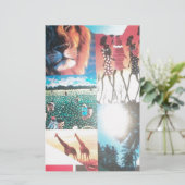 ケニアのタペストリー：野生生物、文化、沿岸ビーチ 便箋 (スタンド正面)