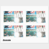 ケニアのタペストリー:野生生物、文化、沿岸ビーチ 長方形シール (シート)