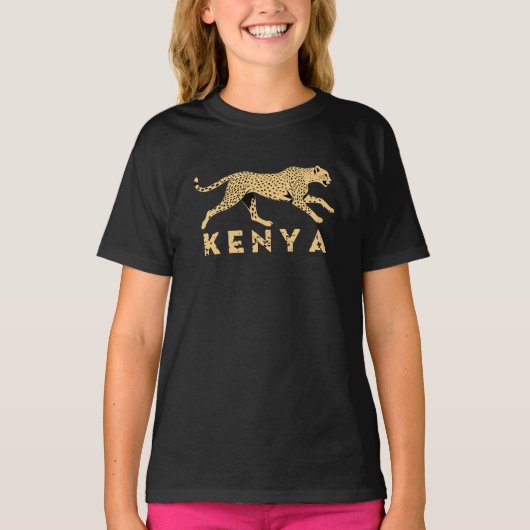 ケニアのチーター Tシャツ (正面)