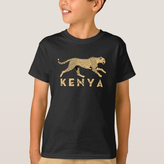 ケニアのチーター Tシャツ (正面)