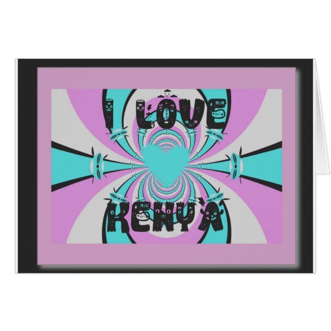 ケニアのハートアート：私はケニアを愛している (正面横)