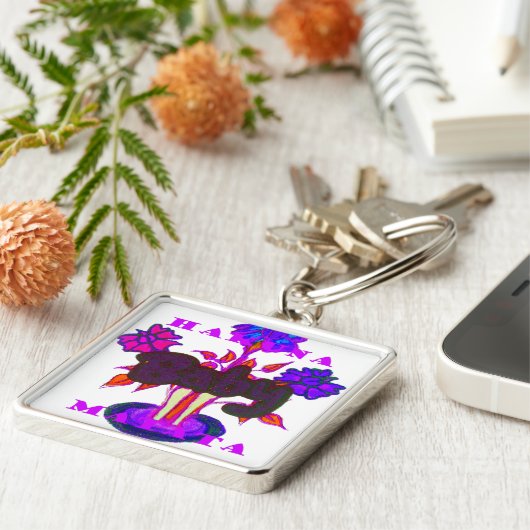 ケニアのハートアート：私はケニアを愛している キーホルダー (側面)