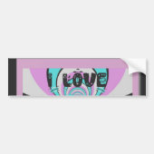 ケニアのハートアート:私はケニアを愛している バンパーステッカー (正面)