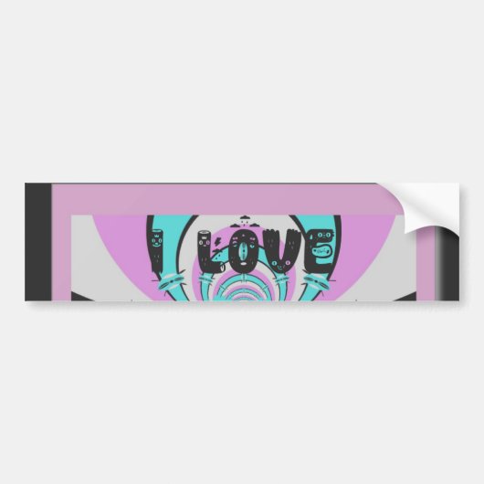 ケニアのハートアート:私はケニアを愛している バンパーステッカー (正面)