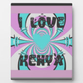 ケニアのハートアート:私はケニアを愛している フォトプラーク (正面)