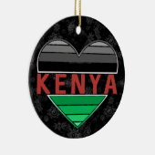 ケニアのハートTシャツ大好き セラミックオーナメント (右)