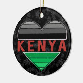ケニアのハートTシャツ大好き セラミックオーナメント (左)
