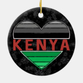 ケニアのハートTシャツ大好き セラミックオーナメント (裏面)
