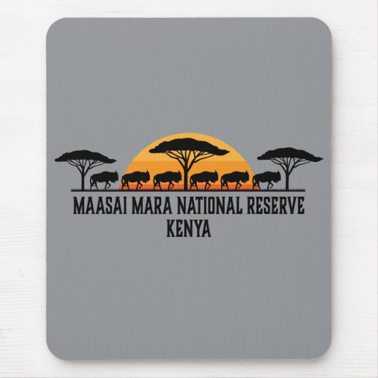 ケニアのマサイマラ国立保護区 マウスパッド (正面)