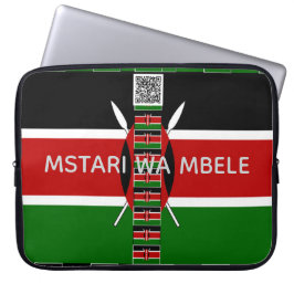 ケニアの伝統 Mstari wa Mbele 最前線 QR ストーリー ラップトップスリーブ