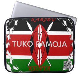 ケニアの伝統 Tuko Pamoja 団結 テック ラップトップスリーブ