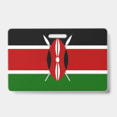 ケニアの国旗が付いた名札 バッジ (Back)
